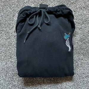 EMPYRE Black hoodie. With butterfly’s on sleeves